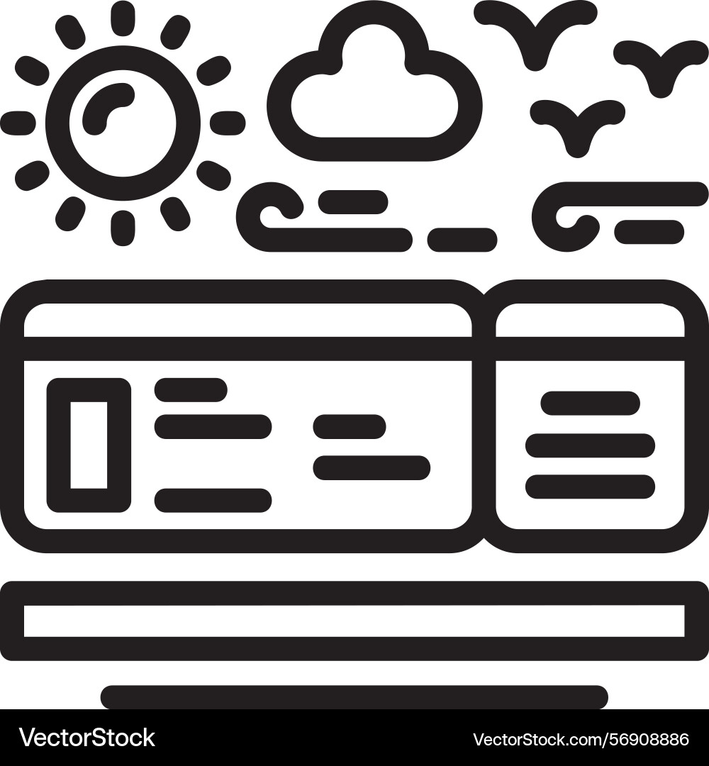 Boarding pass linear style icon design Vector Image