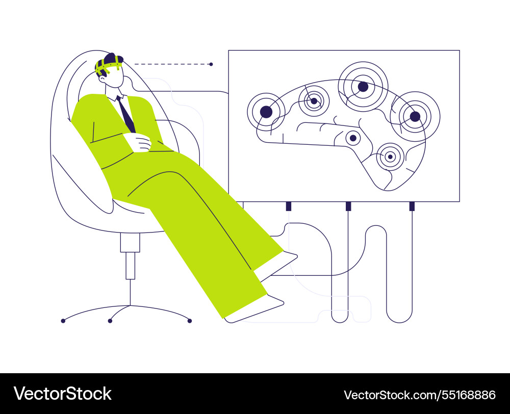 Brain-computer interface abstract concept Brain-computer interface abstract concept vector image