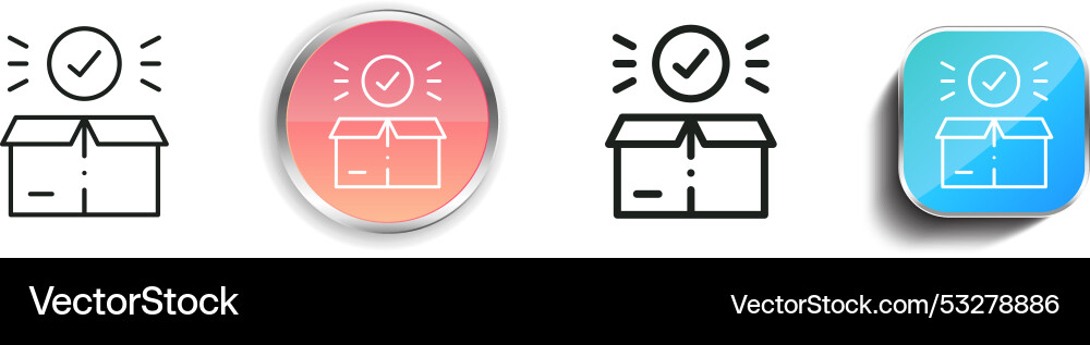 Delivery box icon thin linear regular and button vector image