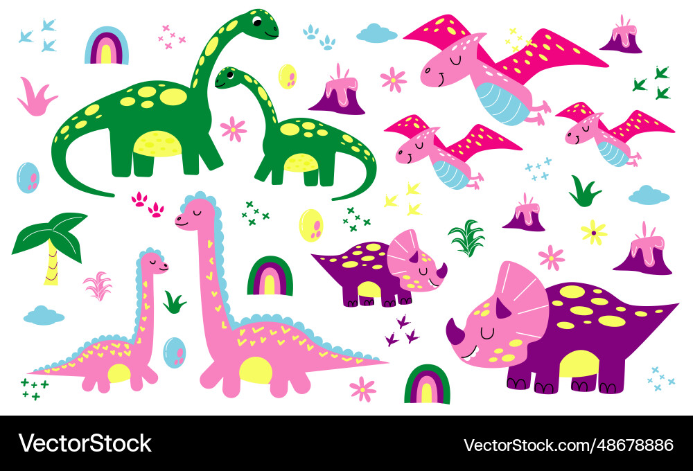 Dinosaur Familie Mutter und Kind süße Dino glücklich Dinosaur Familie Mutter und Kind süße Dino glücklich vektorbild