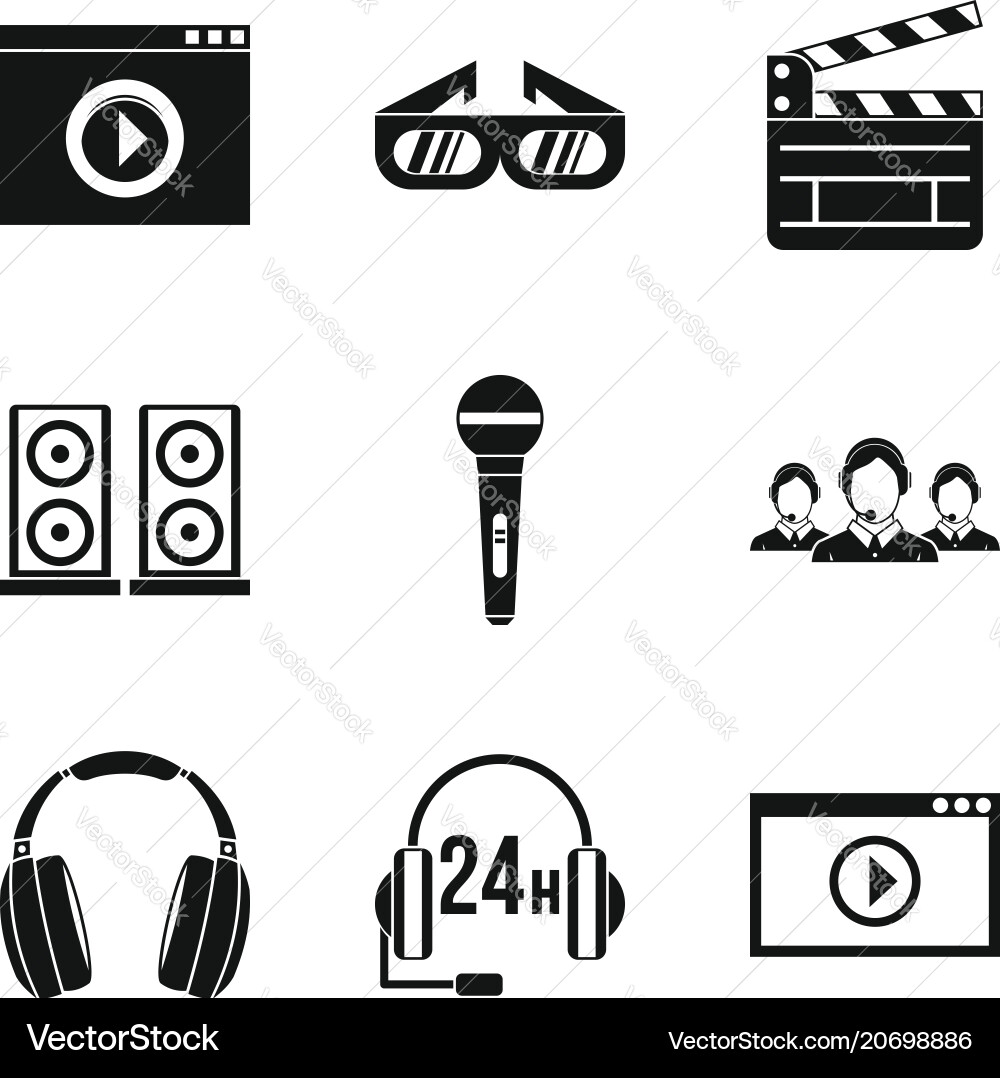 Mobile information icons set simple style Vector Image
