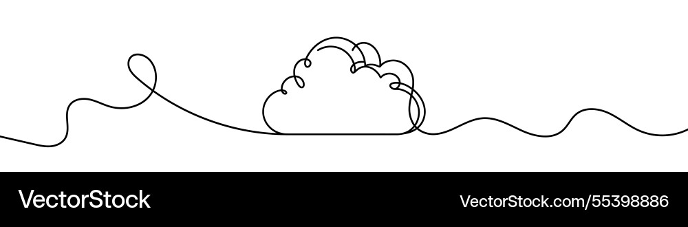 One continuous line of a cloud One continuous line of a cloud vector image
