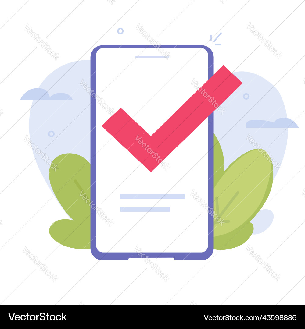 Phone check mark apply and updated icon Phone check mark apply and updated icon vector image