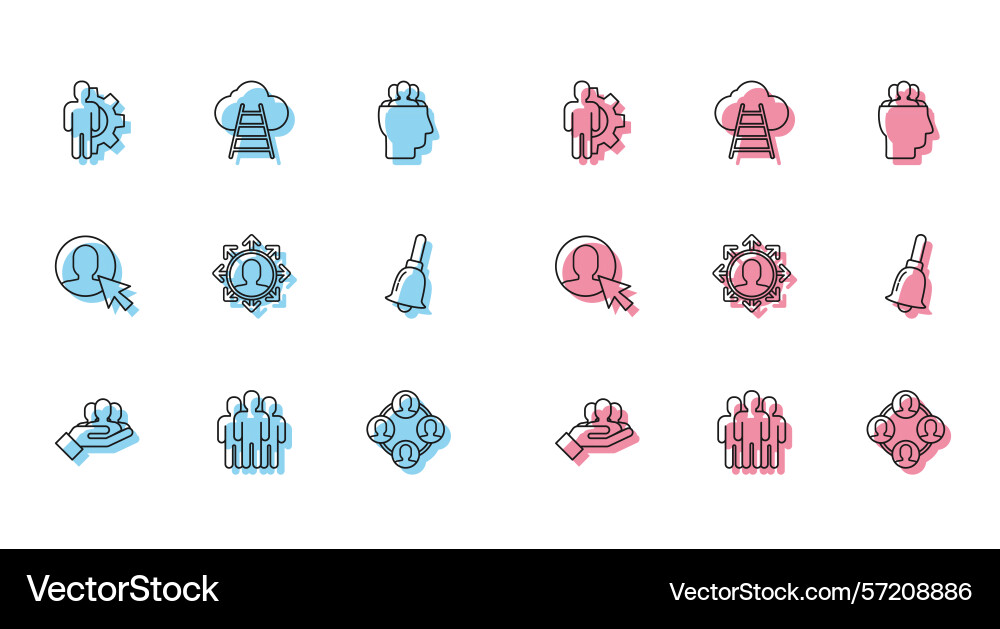 Set line project team base users group human Set line project team base users group human vector image