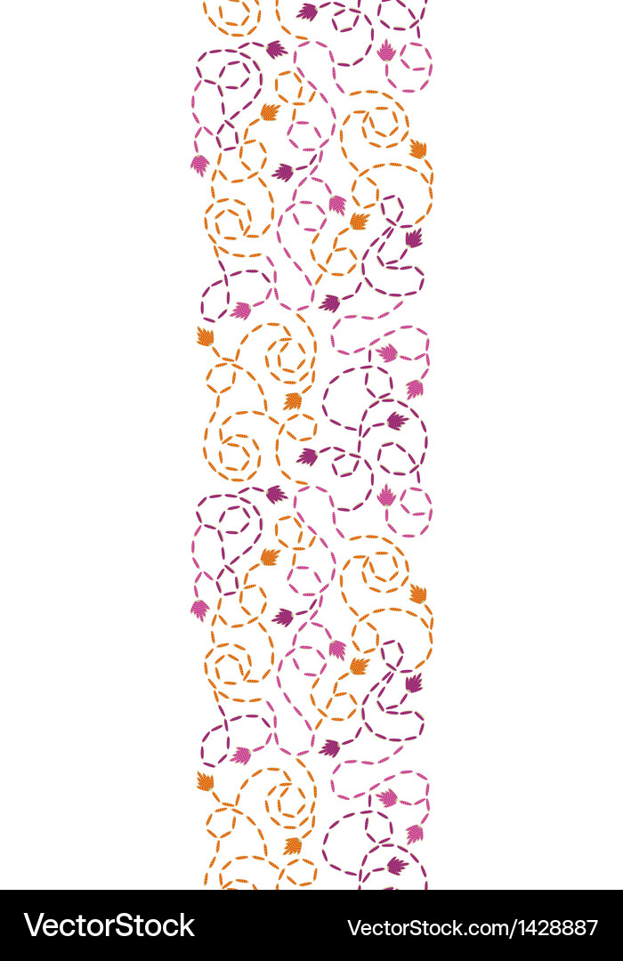 Abstract thread stitches vertical seamless pattern Vector Image