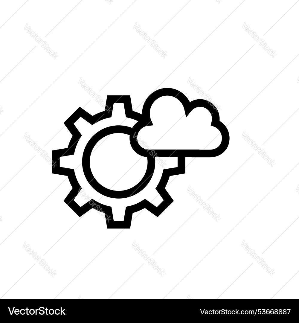 Cloud computing icon outline style design Vector Image