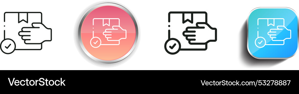 Delivery box icon thin linear regular and button vector image
