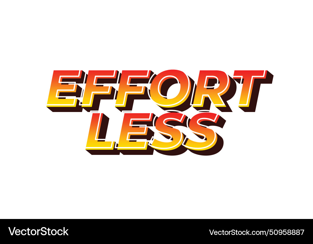Effortless text effect in 3d look with eye Effortless text effect in 3d look with eye vector image