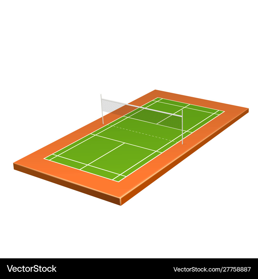 Realistic badminton playground with net Realistic badminton playground with net vector image
