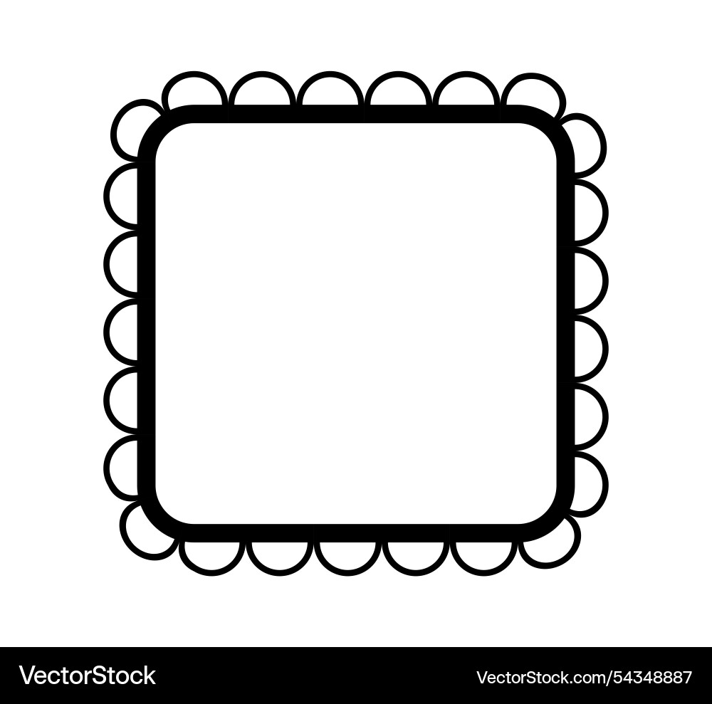 Scalloped edge square frame simple rectangle Scalloped edge square frame simple rectangle vector image