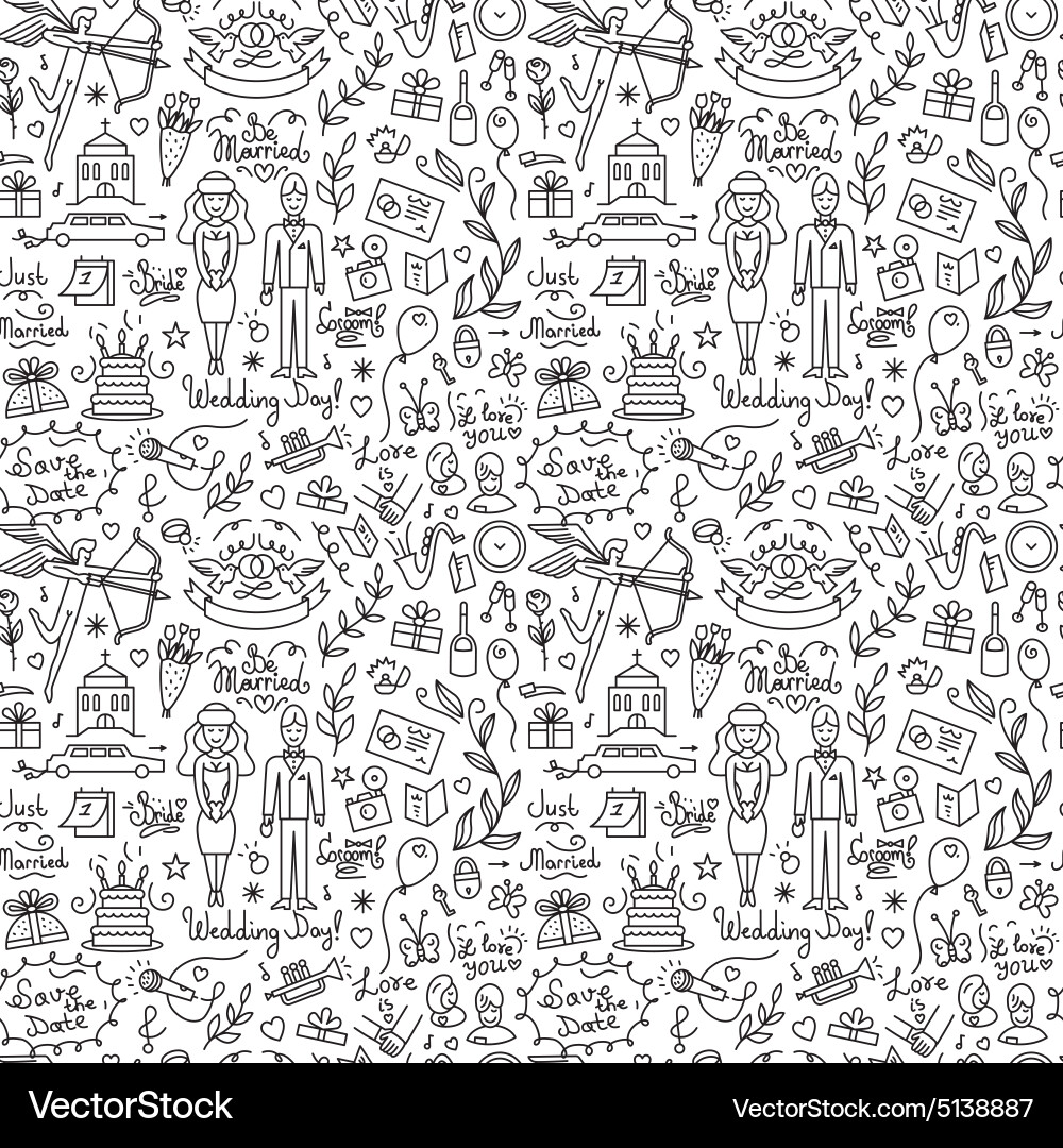 Wedding - seamless background Royalty Free Vector Image