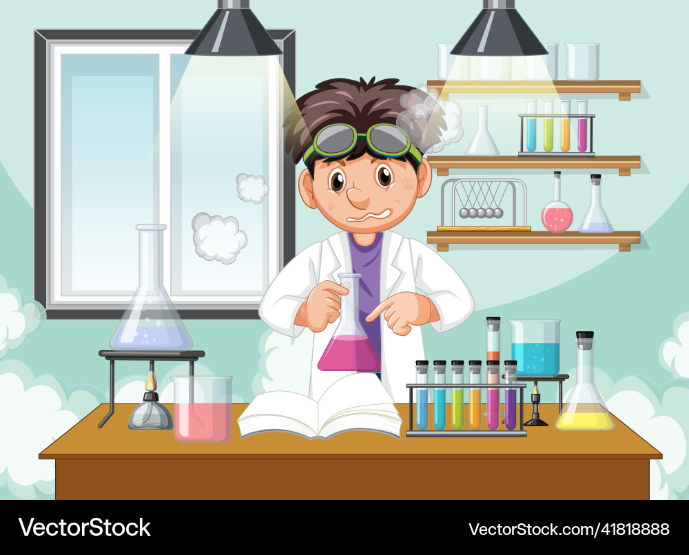 A scientist experiment in the lab Vector Image