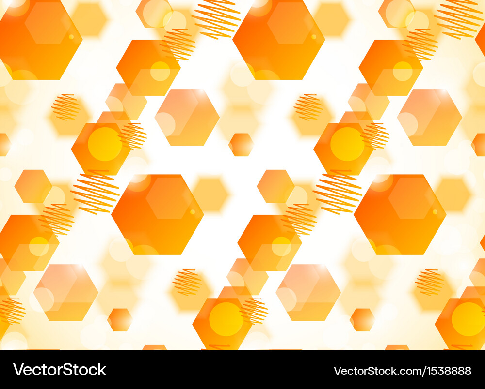 Abstract pattern with hexagons and circles Vector Image