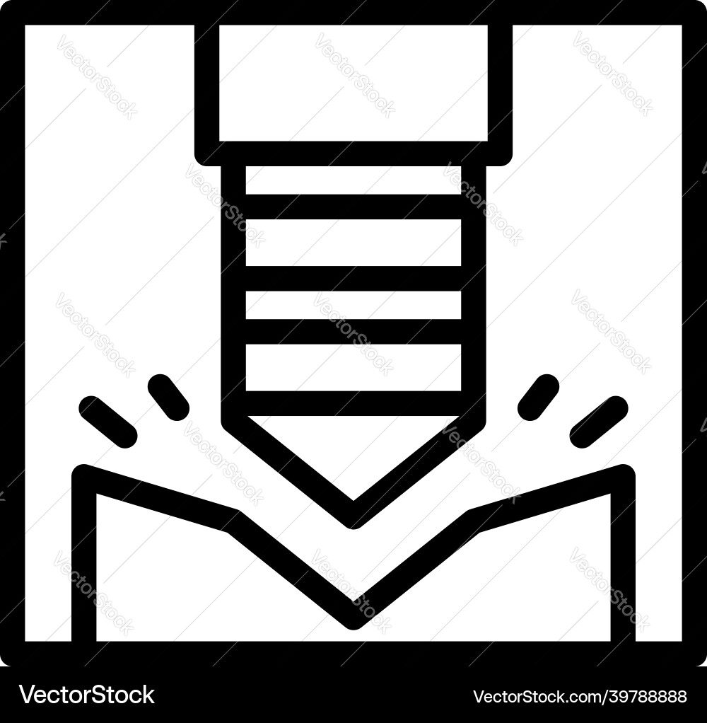 Factory cnc machine icon outline lathe Factory cnc machine icon outline lathe vector image