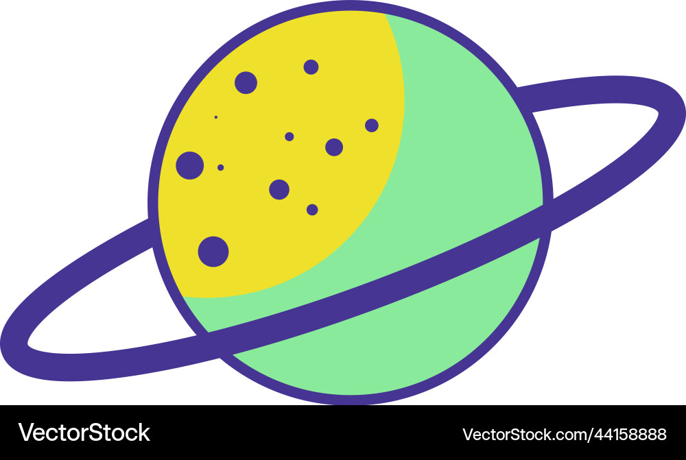 Planet of cosmos celestial body with disk Planet of cosmos celestial body with disk vector image