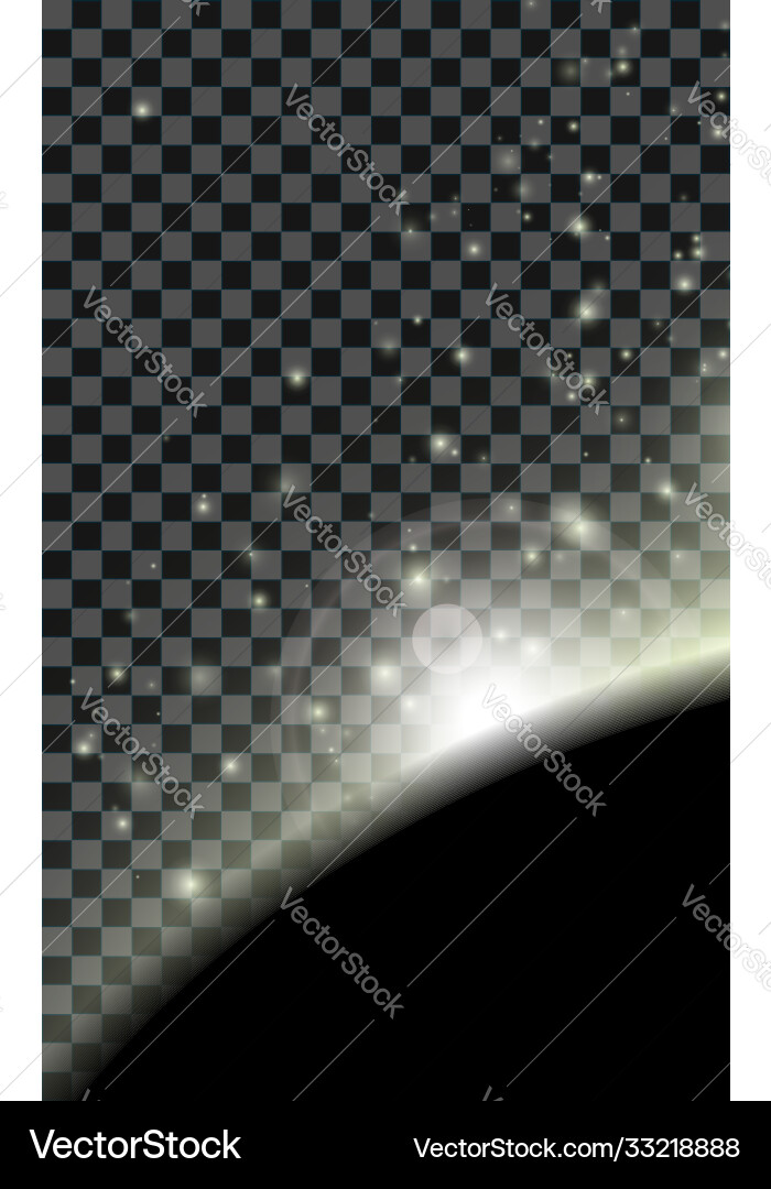 Spacescape with planet and stars on transparent Spacescape with planet and stars on transparent Vector Image