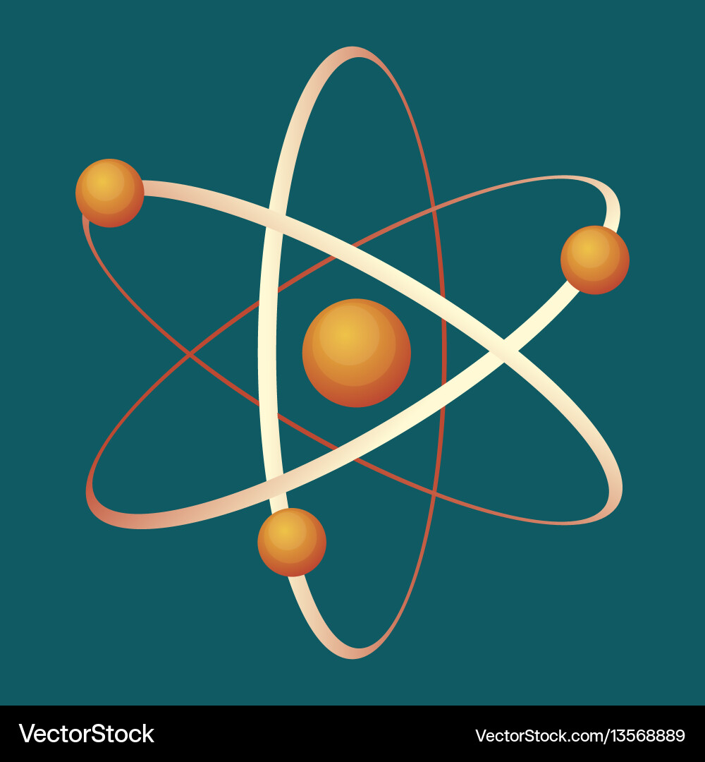 Atomic Structure Icon - Nucleus and Orbitals vector image