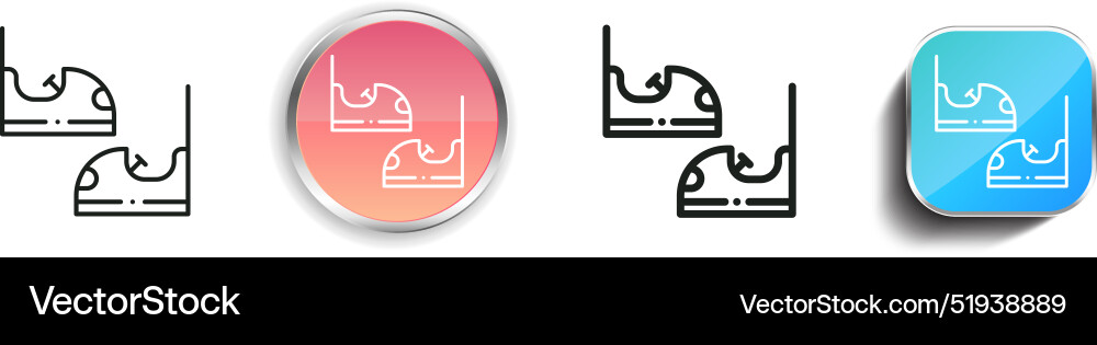 Bumper icon thin linear regular and button style Vector Image