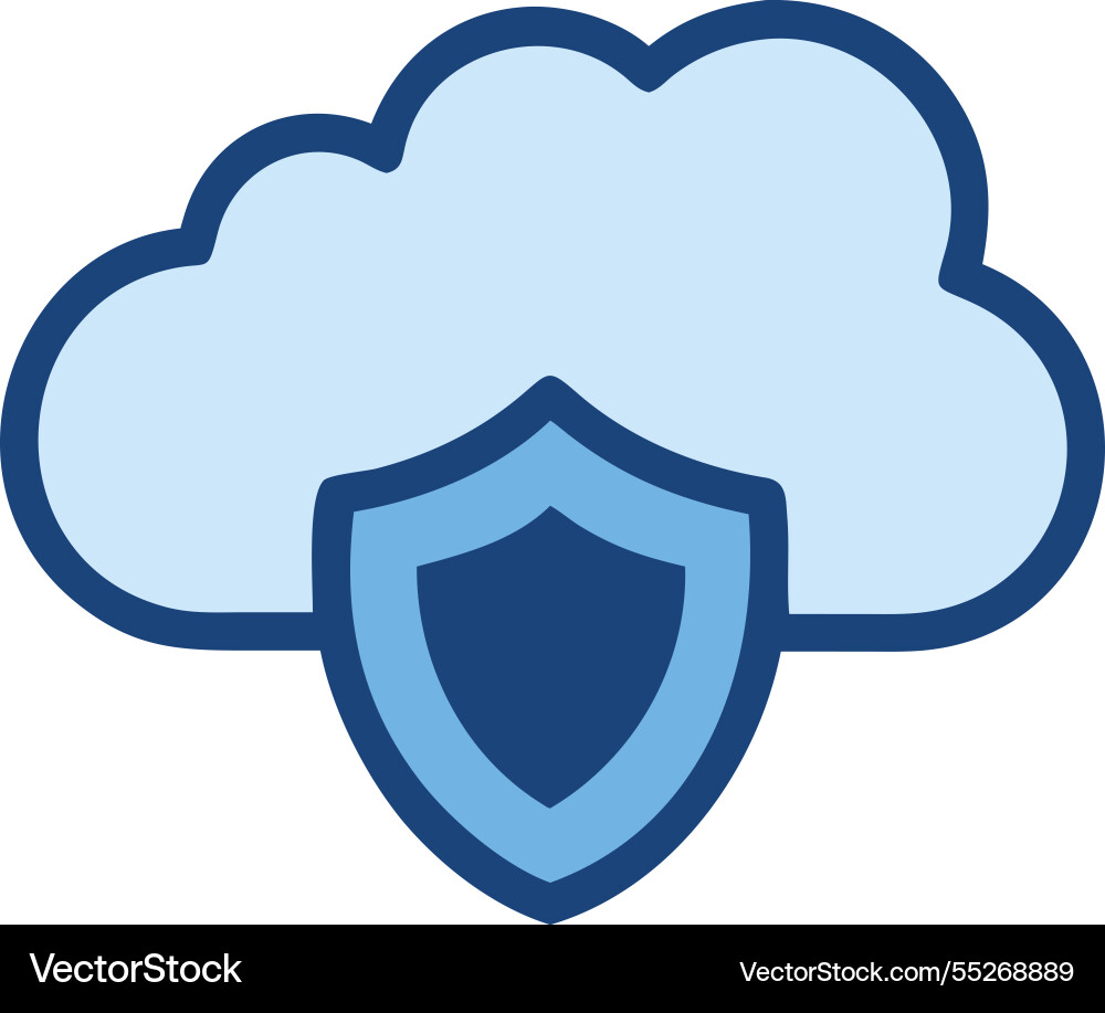 Cloud security shield data protection vector image