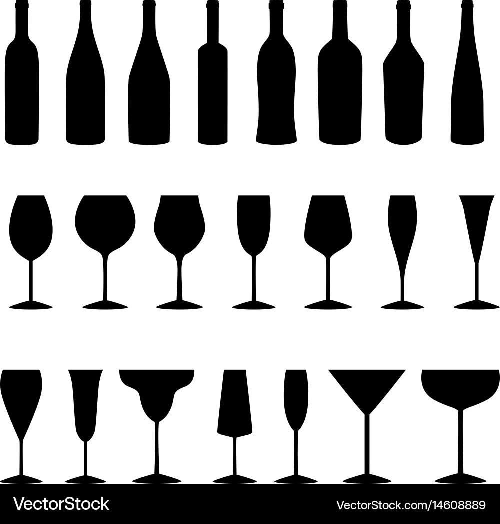 Collection of Glassware Icons Royalty Free Vector Image