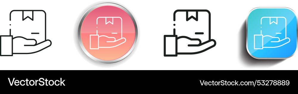 Delivery box icon thin linear regular and button Delivery box icon thin linear regular and button vector image