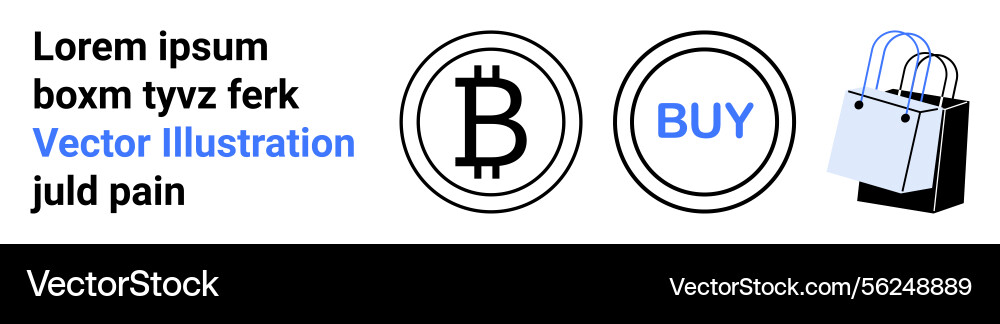 E-commerce concept with bitcoin symbol buy button E-commerce concept with bitcoin symbol buy button vector image
