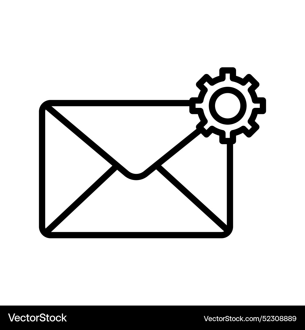 Email settings icon linear logo mark in black Email settings icon linear logo mark in black vector image