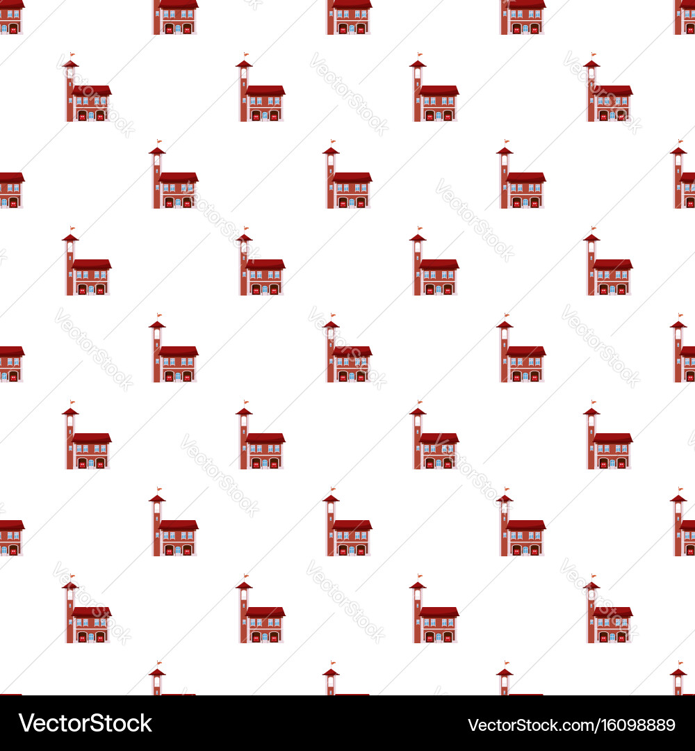 Fire station with tower pattern Vector Image