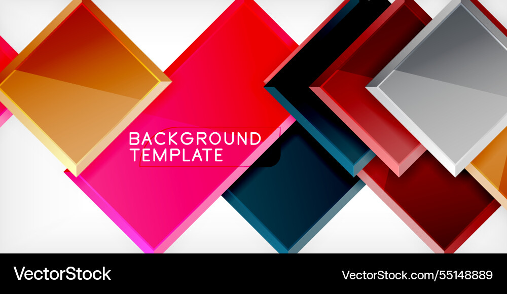 Glass toy style square shapes abstract design Glass toy style square shapes abstract design vector image