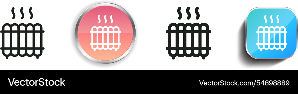 Heater icon thin linear regular and button style Vector Image