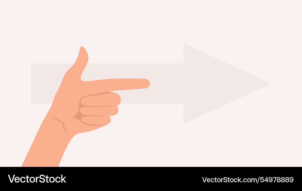 Human hand pointing with index finger vector image