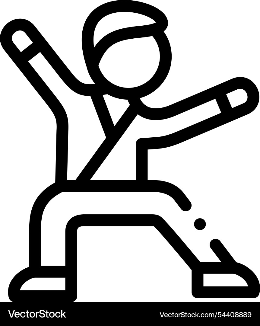 Karate icon thin linear style design isolated Karate icon thin linear style design isolated vector image
