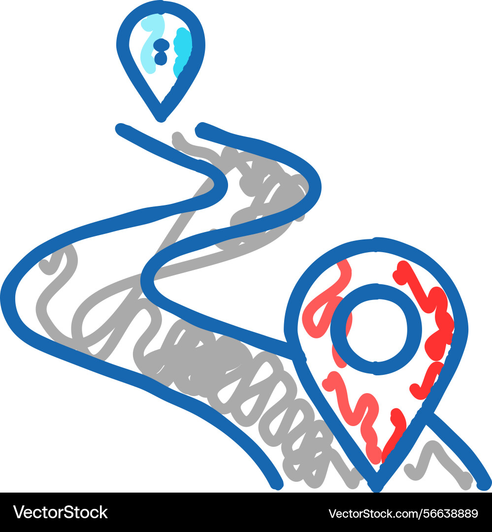 Map pointer delivery icon doodle Map pointer delivery icon doodle vector image