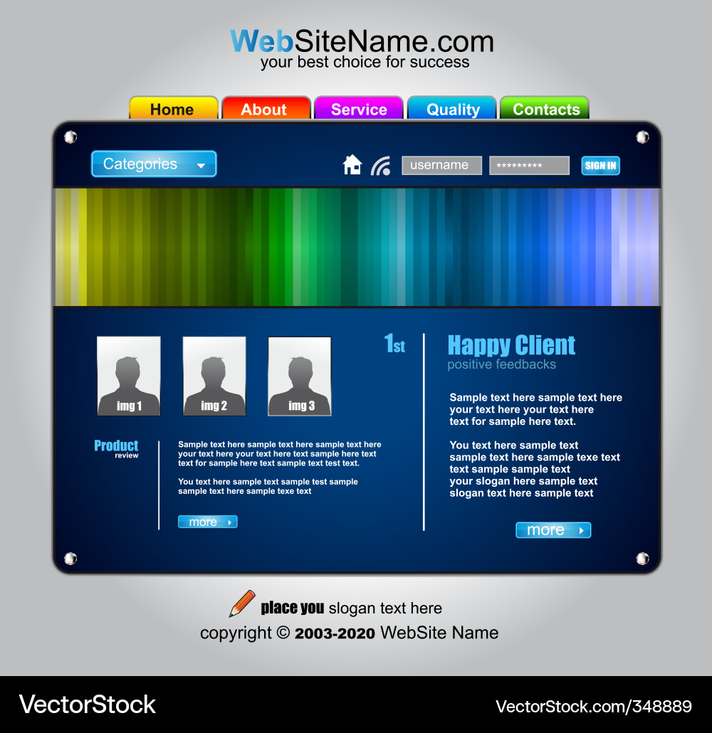 Modern Website Template vector image