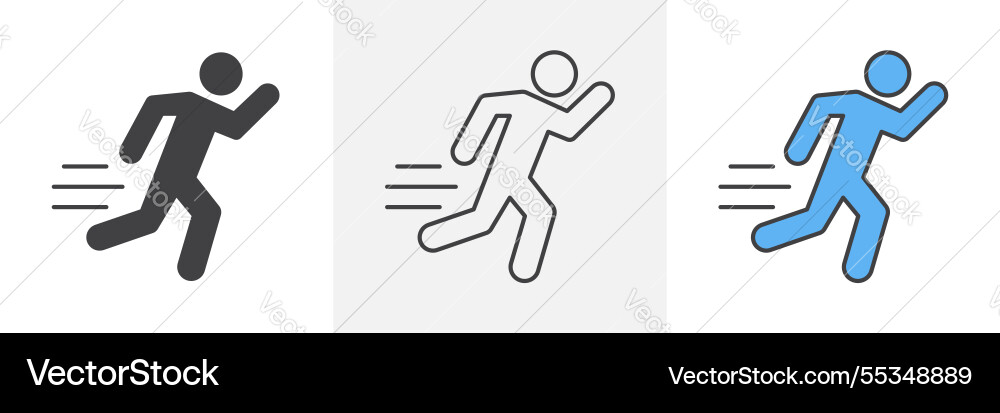 Running icons pack for website designs Vector Image