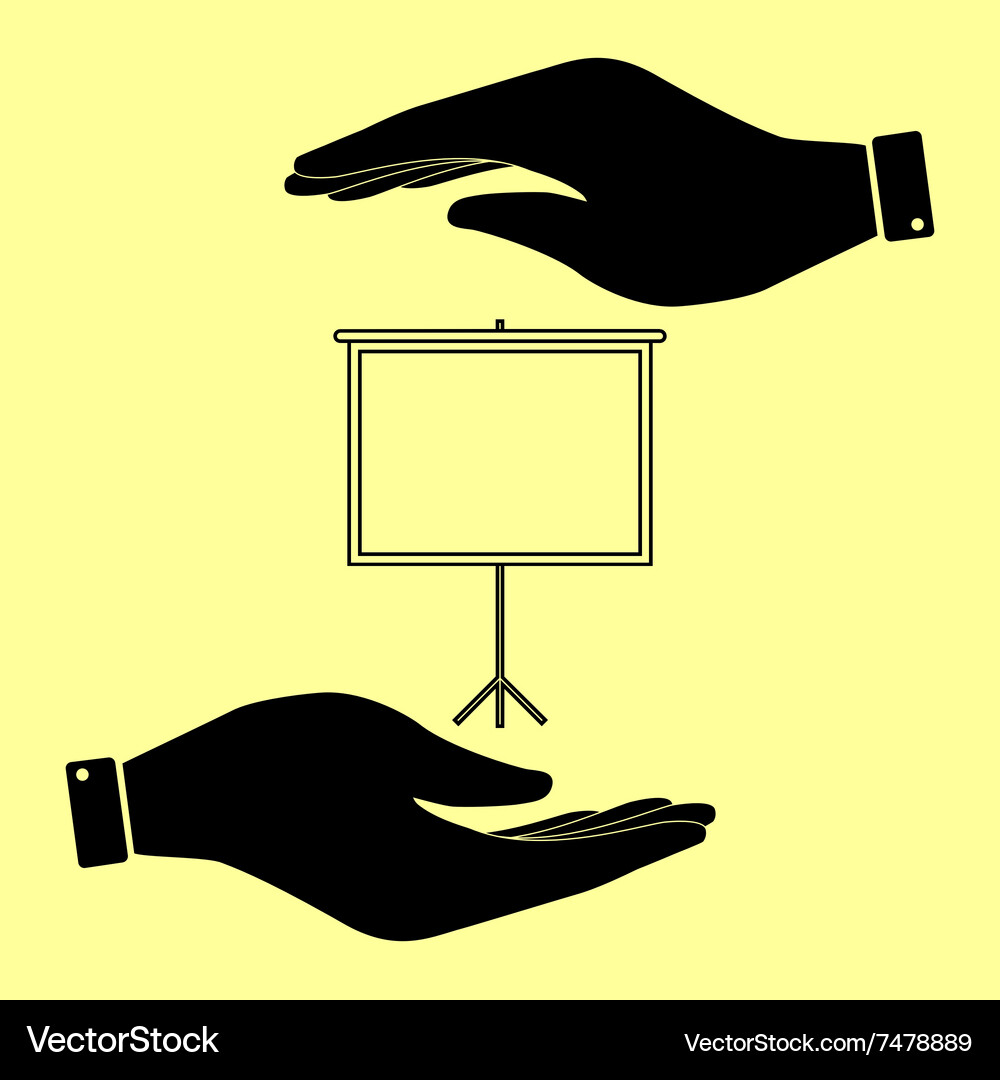 Save or protect symbol by hands Vector Image