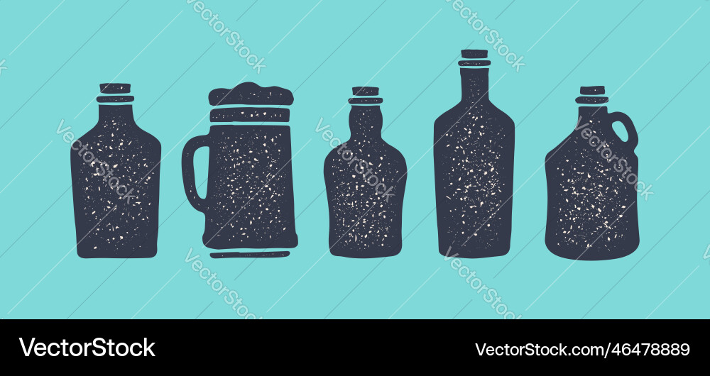 Set of bottle collection bottles Vector Image
