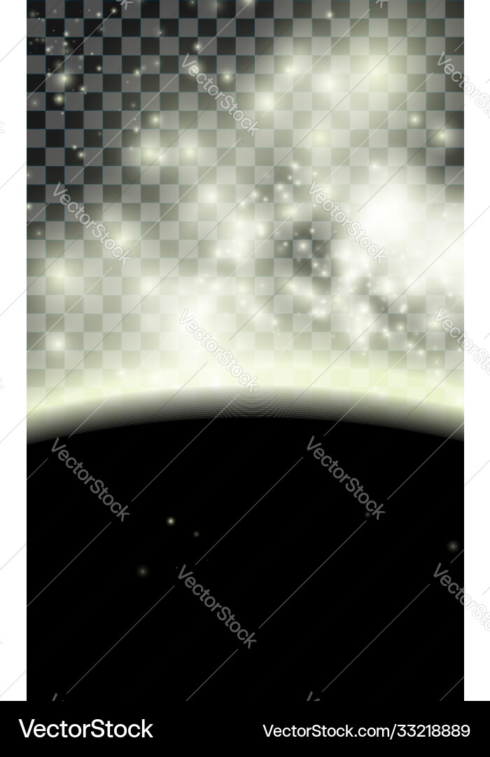 Spacescape with planet and stars on transparent Vector Image