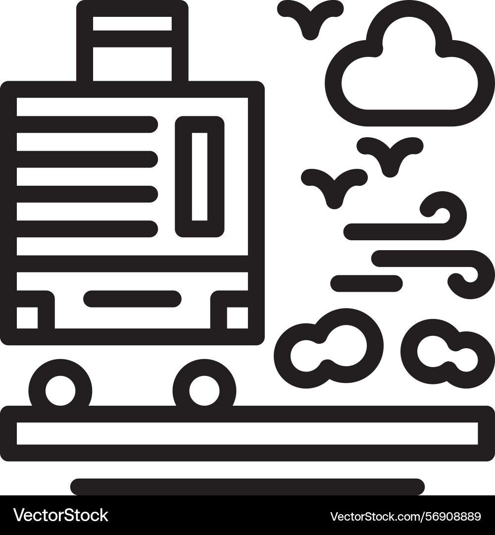 Suitcase linear style icon design Vector Image