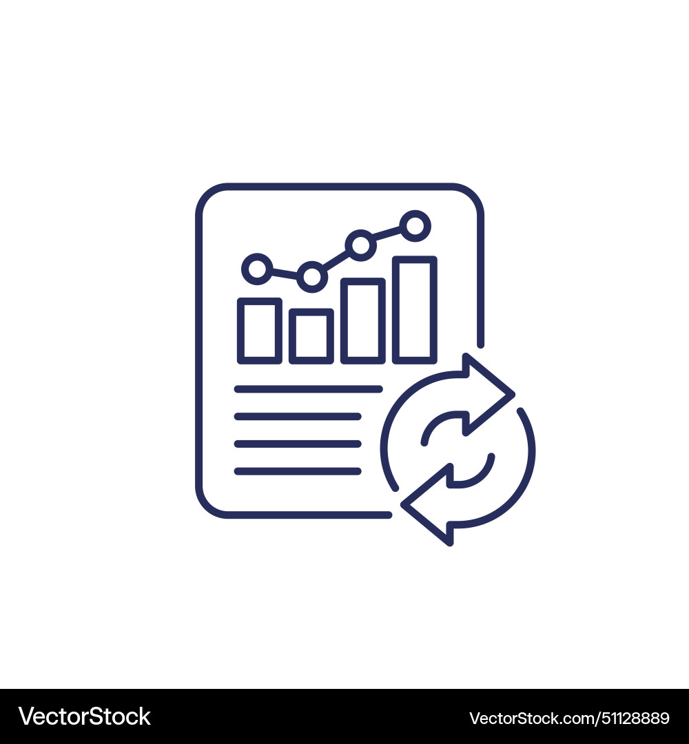 Update report icon line Vector Image