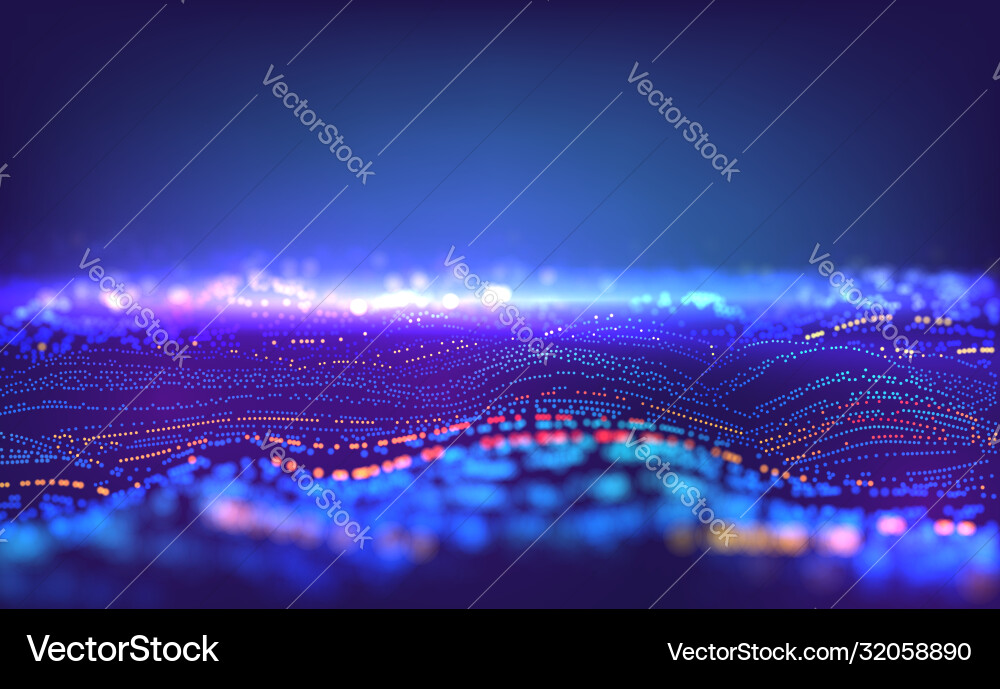 Abstract Data Waves - Particle Grid vector image
