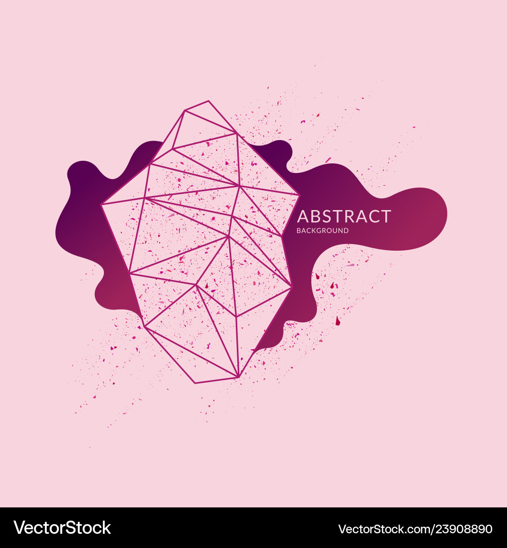 Abstract polygonal object and splashes Abstract polygonal object and splashes vector image