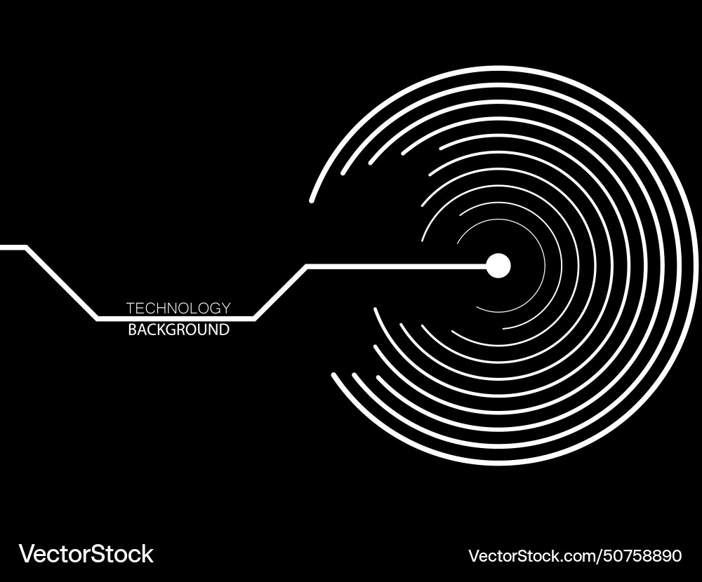 Abstract technology concept with circular lines vector image