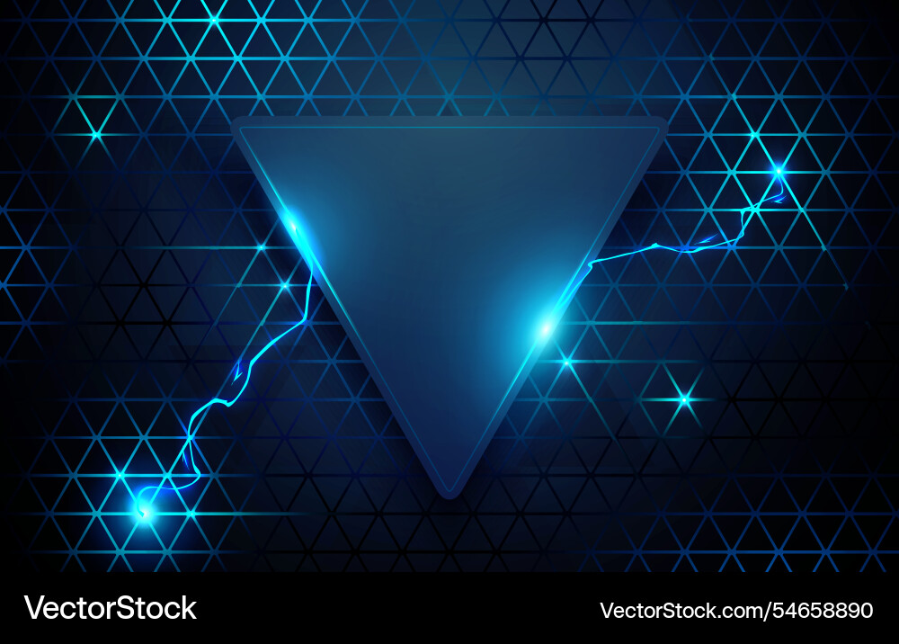 Energy field with triangle shape and lightning Vector Image