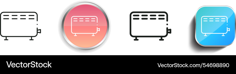 Heating icon thin linear regular and button style Heating icon thin linear regular and button style vector image