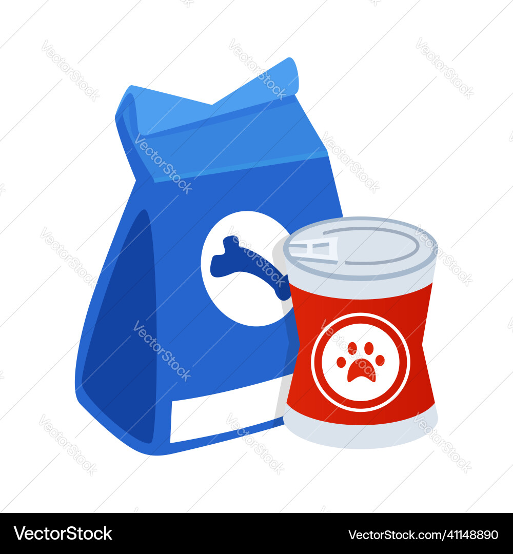 Hundefutter - modernes Flachdesign Einzel isoliert Hundefutter - modernes Flachdesign Einzel isoliert vektorbild