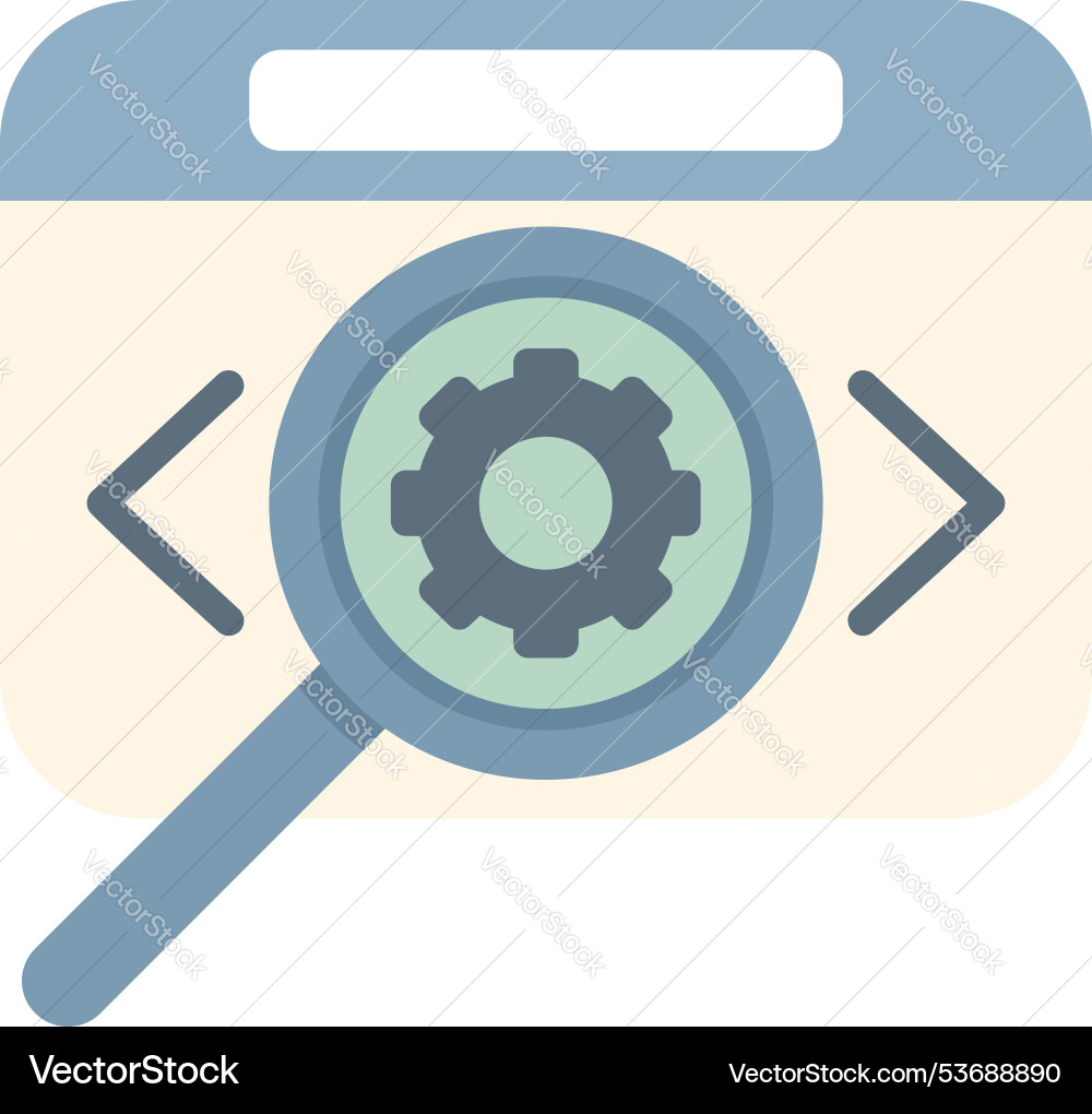 Magnifying glass analyzing code in web development Magnifying glass analyzing code in web development Vector Image