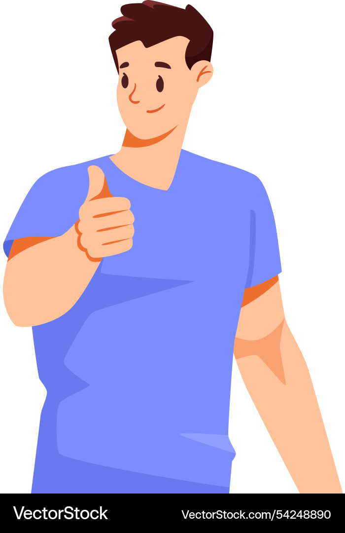 Man character showing thumb up hand gesture Man character showing thumb up hand gesture vector image
