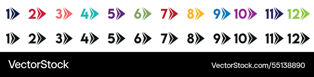 Number bullet points from one to twelve bullets vector image