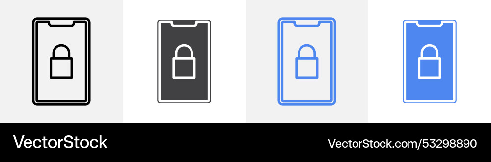 Phone lock icon set use for web ui or app Phone lock icon set use for web ui or app Vector Image